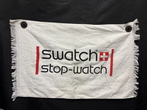 Toalla deportiva Swatch Cronómetro Vintage Promocional Rojo y Blanco Años 90 Logo - Imagen 1 de 3