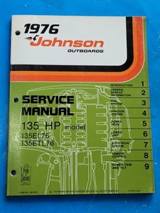 Johnson 135 HP 135EL76 1976, 135ETL76 fueraborda manual de servicio JM-7615, Johnson - Imagen 1 de 9