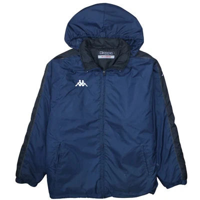 Куртка мужская Kappa темно-синяя с капюшоном размер XLarge вышитый логотип карманы на молнии - Изображение 1 из 4