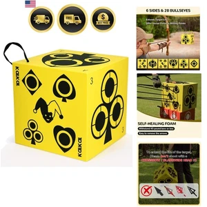 Archery Target Cube with Carry Handle Foam 6-Side Backyard Practice - Picture 1 of 10