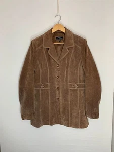 Wallece Sacks Leather Collection Suede Jacket 16 Brown V Neck V Neck Western - Picture 1 of 18