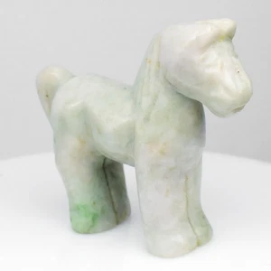 π 152.96ct Horse Carving Natural Light Green Jade - Untreated, Myanmar Gemstone - Picture 1 of 7
