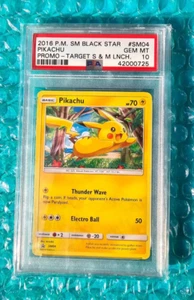 2016 Pokemon SM Black Star *PIKACHU* Target S&M LNCH Promo SM04 PSA-10 (POP-27) - Picture 1 of 5