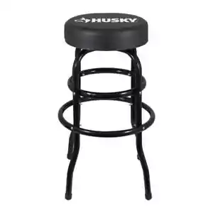 Work Shop Seat Garage Chair Stool Swivel Padded Portable Durable Black Steel - Picture 1 of 10