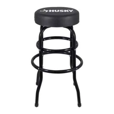 Work Shop Seat Garage Chair Stool Swivel Padded Portable Durable Black Steel - Image 1 of 4