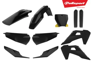 Husqvarna TC FC 2019 -2021 Plastic Kit and Forks BLACK WITH BLACK FORKS - Picture 1 of 8