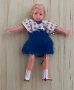 Vintage Sears Caco Bendable Family Child Doll Blue Skirt - Picture 1 of 4