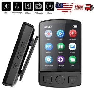 MP3 Player Support 128GB Lossless Music Bluetooth Clip Voice Recorder FM Radio A - Picture 1 of 22