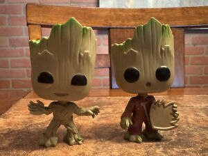 2x Loose Baby Groot Funko Pop Marvel Guardians Of The Galaxy 202 & 208 Hot Topic