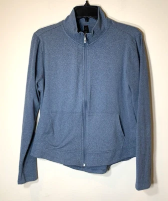 Kyodan Athletic Jacket Womens XL Blue Heather Running Yoga Pockets Stretch Zip - Image 1 of 4