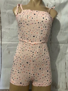 BNWT Girls Sz 7 Anko Brand Baby Pink Hearts Print Playsuit Shorts Dress - Picture 1 of 1