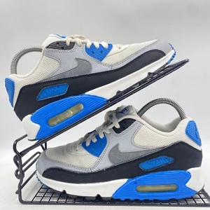 Nike Air Max 90 Grey Blue Black Trainers Size UK 5 Womens Suede Gym Run Casual - Picture 1 of 8