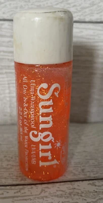 Vintage Sungirl Brand Orange Glitter SPF 30 Waterproof UVA Gel Sun Protect NOS - Image 1 of 4