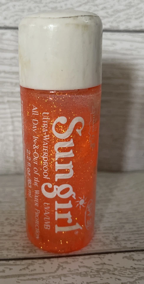 Vintage Sungirl Brand Orange Glitter SPF 30 Waterproof UVA Gel Sun Protect NOS - Image 1 of 4