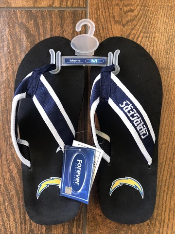 LA Chargers NFL  Big Logo Flip Flops Sandals Slippers Medium Size 8-9 Cover