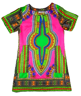 Túnica Lapogee Africana Dashiki Estampado Étnico Tribal Manga Corta Colorido Claro Foto 1 de 4