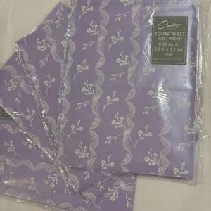 Lotto 4 fogli di carta regalo vintage floreale e pizzo 8 piedi quadrati Carlton Cards USA nuovi - Foto 1 di 8