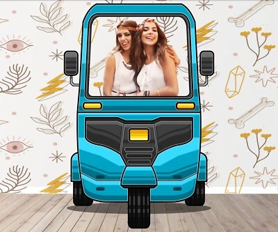 Blue Motorized Tricycle, Vehicle Theme, DIY Photo Booth Props, Non-Personalized - Image 1 of 4