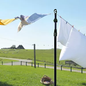 2.4m Clothes Washing Line Prop Pole Heavy Duty Telescopic Support Extendable - Picture 1 of 8
