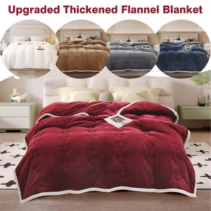 Flannel Blanket Winter Warm Reversible Twin Queen Size Plush Sofa Bed Blankets - Picture 1 of 55