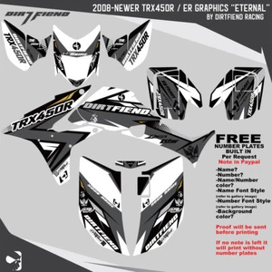 TRX450R Graphics 08-Newer DFR “Eternal” Black Sides/Fenders Honda TRX 450 ATV - Picture 1 of 6