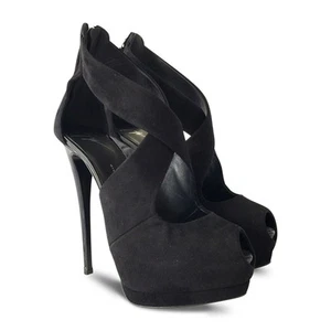 NEU GIUSEPPE ZANOTTI Sharon schwarze Wildleder Peeptoe Plateau, Größe 37,5 - Bild 1 von 9
