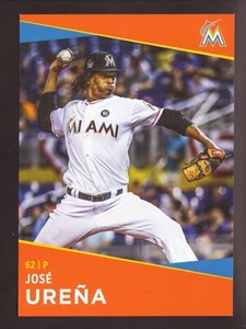Tarjeta fotográfica a color Jose Urena Miami Marlins SGA 5x7 - Imagen 1 de 1