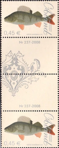 Aland #Mi289-Mi290 MNH Gutter Pair 2008 Perch Zander [270-271 YT289-YT290] Cover