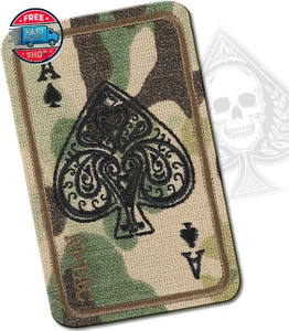 Ace of Spades Embroidered Patch Death Card - Tactical Morale Patch for Mi - Picture 1 of 12