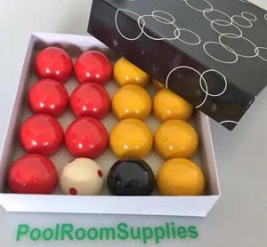 CASINO Pool Snooker Billiard BALLS 2″ inch With 1 7/8″ Measle White Training Set - Picture 1 of 12