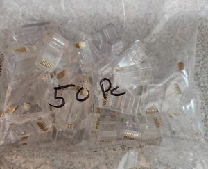 Cable de red RJ45 de 50 piezas enchufe mod CAT5e CAT6 UTP conector extremo paso a través de EZ - Imagen 1 de 1