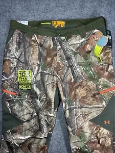 NWT Mens Camo Hunting Pants 44X32 Scent Control Under Armour Camo Windproof $180 - Picture 1 of 19