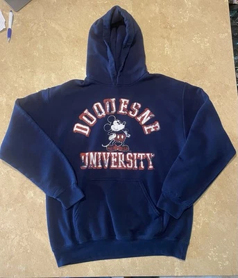 Disney Mickey Mouse Duquesne University Hoodie Size Medium, Free Shipping! - Image 1 of 4