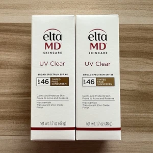 TWO Elta MD UV Clear TINTED Facial Sunscreen SPF 46 1.7 oz EXP 03/28 NEW FRESH - Picture 1 of 11