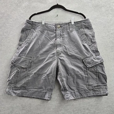 VINTAGE Hurley Int Men Shorts 36 Gray Cargo Button 9" Inseam Outdoor Y2K - Image 1 of 4