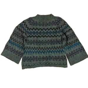 Polo Ralph Lauren Fairisle Womens Wool Cashmere Alpaca Mix Wide Sleeve Jumper M - Picture 1 of 13