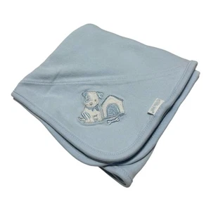 Little Me Blue Dog Baby Blanket House Bone Cotton - Picture 1 of 6
