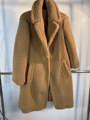 Abrigo de peluche reversible Sherpa para mujer mediano imitación piel de oveja chaqueta polar Foto 1 de 4