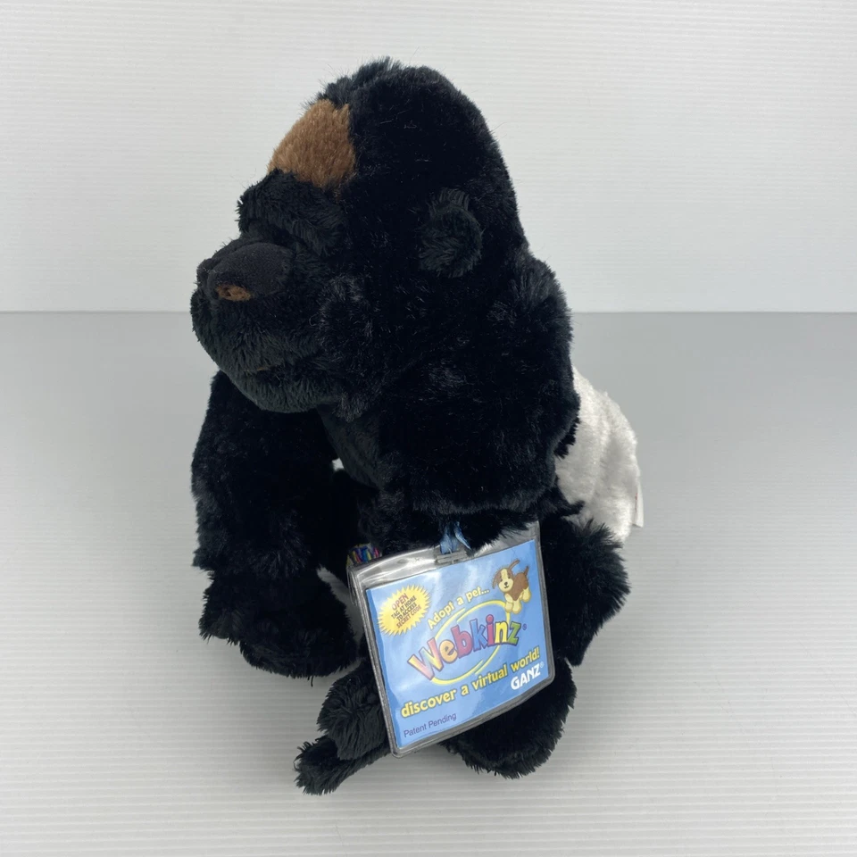 Ganz Webkins Silverback Gorilla Plush HM335 Ape Stuffed Animal 21cm Tag Code - image 1 of 4