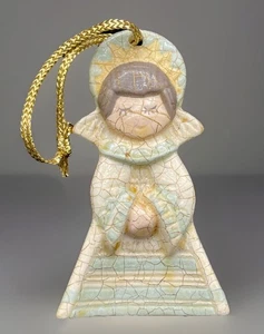 Adorno de Navidad de ángel de cerámica pintado a mano enloquecido vintage # - Imagen 1 de 5