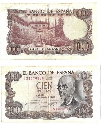 Billete de España de 100 Pesetas 1970 #152 Foto 1 de 3