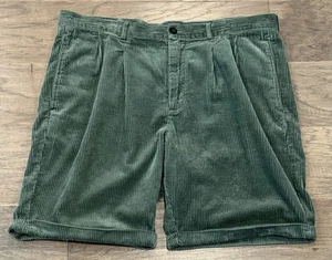 Pantaloncini corti con polsini in velluto a coste bianco verde Houston da uomo taglia 40 - Foto 1 di 4