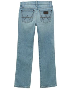 Wrangler Boys' Retro Mendenhall Light Wash Slim Straight Stretch Denim Jeans - - Picture 1 of 9