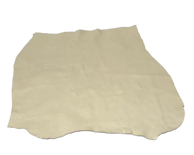 Sucata de couro bovino grão superior premium tamanho 15” L x 16” A bege claro francês - Imagem 1 de 2