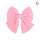 1Pc Solid Color Bows Hair Clip For Kids Handmade Sweet Ribbon Pony Tail Lei