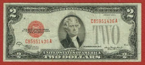 1928-D LTN RED SEAL $2 FR#1505 AVE. VF - Picture 1 of 2