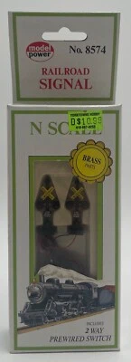 N Scale Model Power 8574 Railroad Crossing Signal Lights Switch Brass - Image 1 of 2