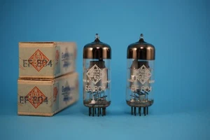 Coppia tubi frequenza audio pentodo Telefunken EF804 NOS abbinati stesso codice - Foto 1 di 9