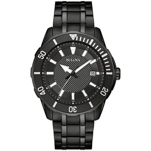Bulova men Classic Sport Black Ion Plated Stainless Calendar Quartz Watch 98B361 - Picture 1 of 1