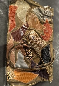 Vintage Original By Caprice Patchwork Snakeskin Leather Purse Bag Made In USA!! - Picture 1 of 8